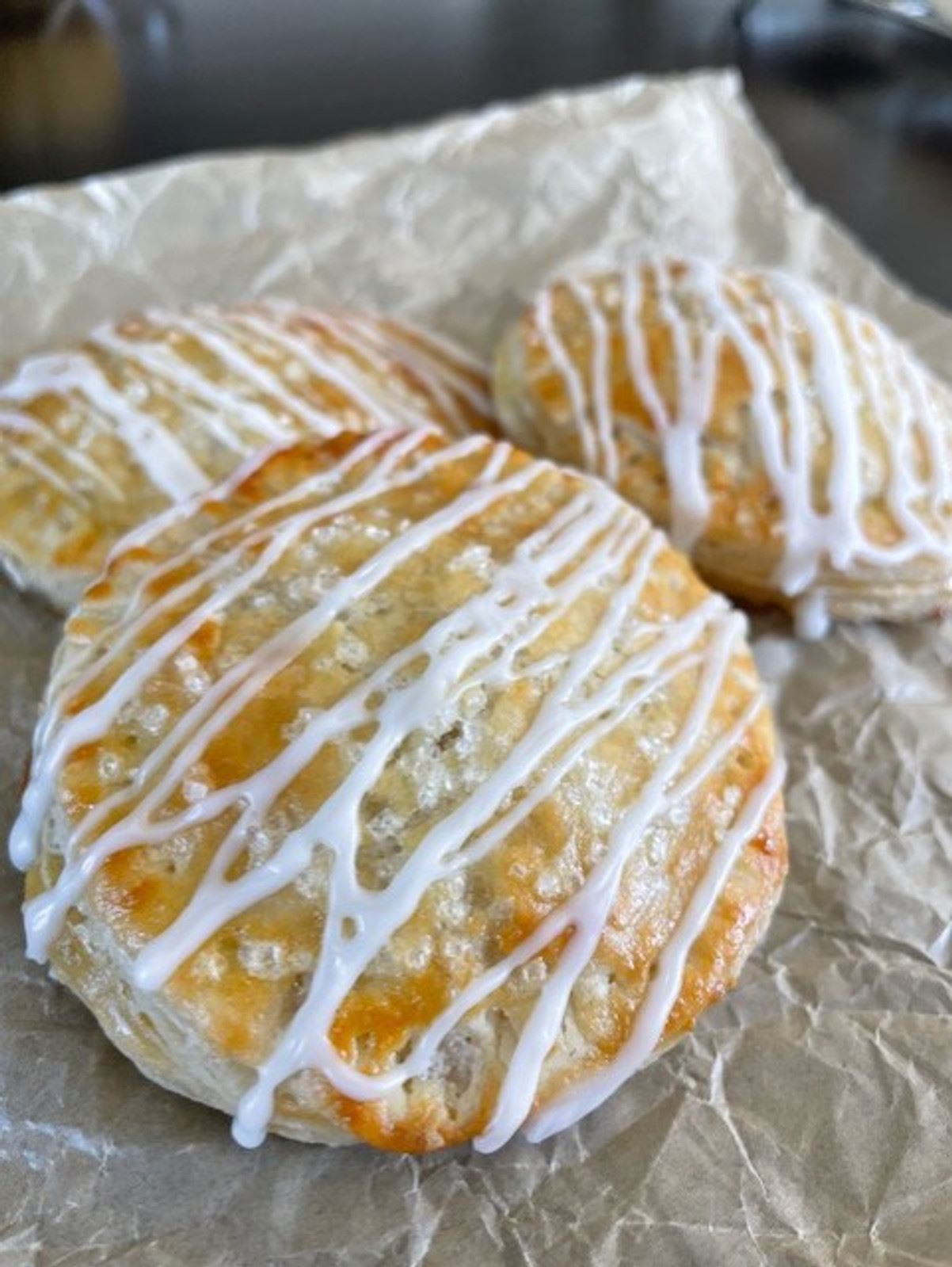 Fruit-filled hand pies with icing drizzle