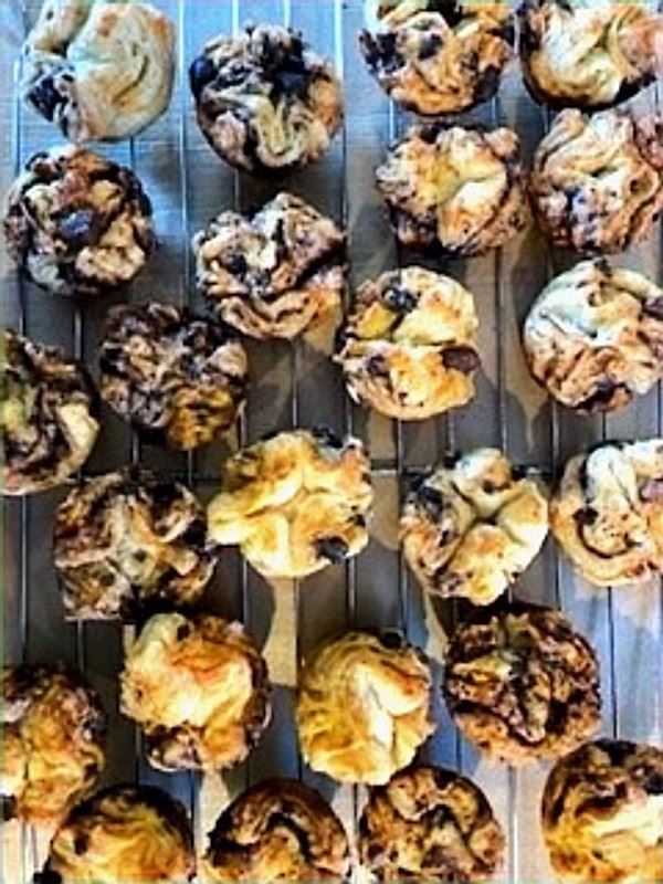 Chocolate mini Kouign-Amann pastries
