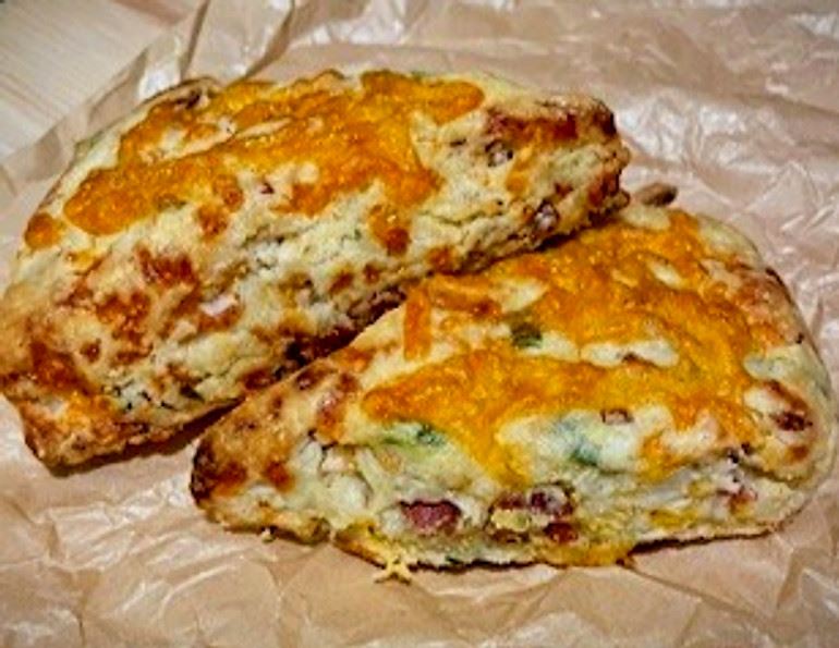 Gluten free cheesy bacon and chive scones