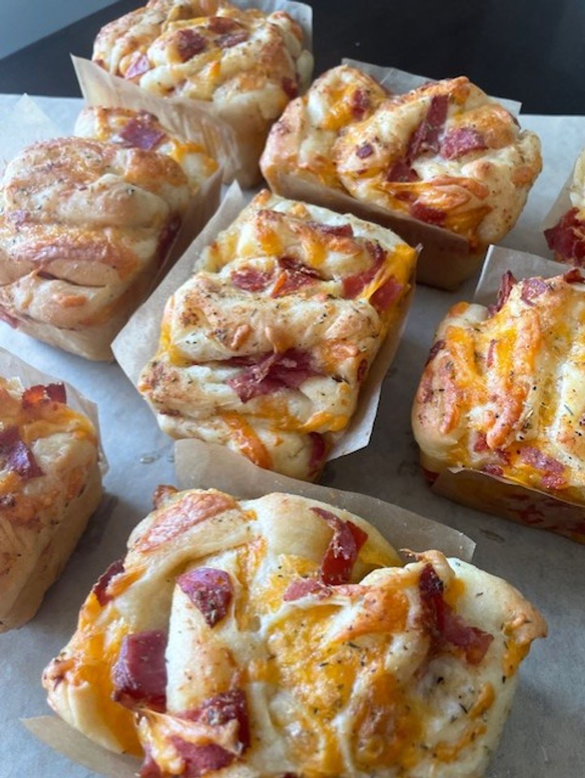 Mini stromboli pull-apart loaves