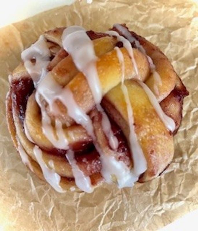 Cherry babka buns with tart cherry filling