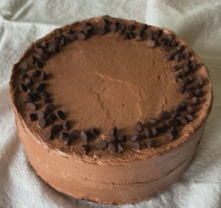 Gluten free dairy free chocolate cake with mini chocolate chips